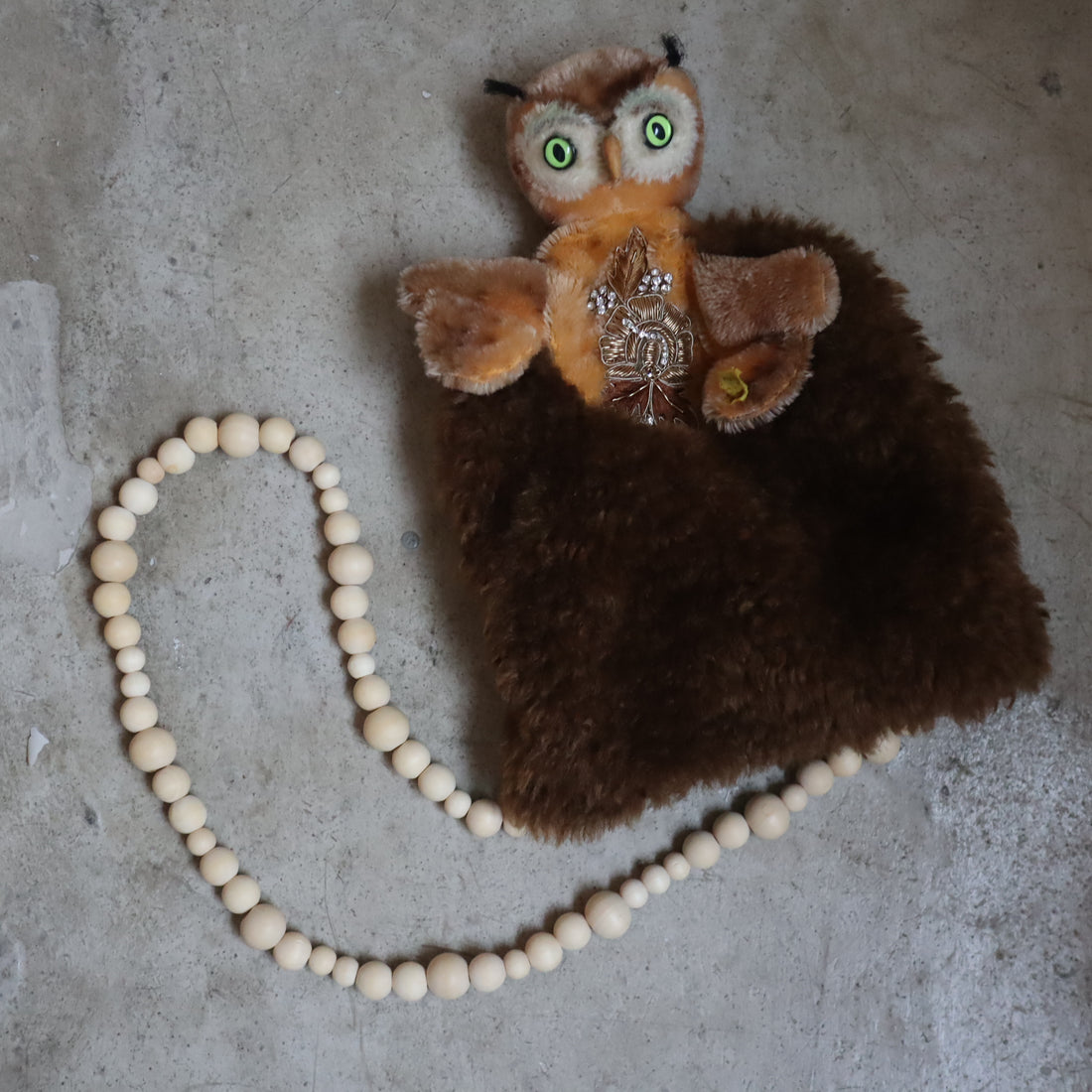 ANIGIG  ANIMAL FLUFFY SHOULDER BAG"OWL”