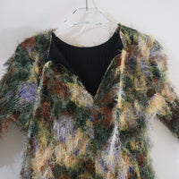 ＜EXCLUSIVE＞JULIA HEUER  KNOX PLEATED FURRY DRESS IN AMBER INGRID
