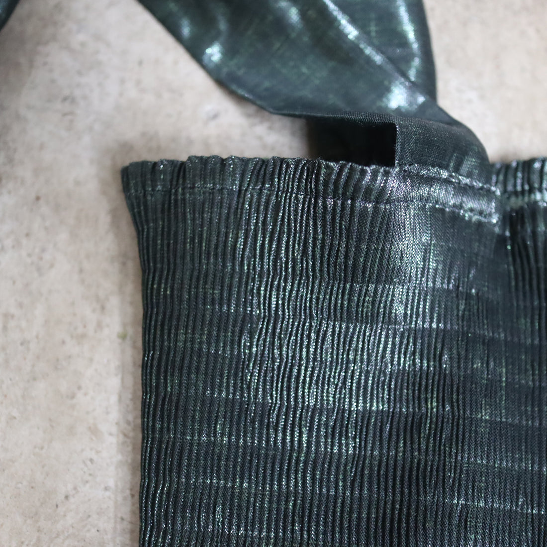 JULIA HEUER  JUNE SMOCK PLEATED TOP IN MOSS METALLIC