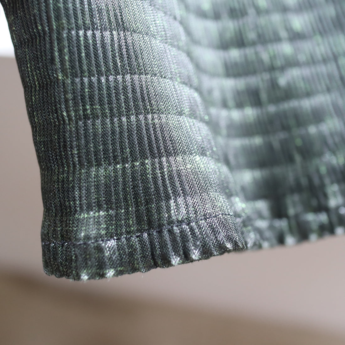 JULIA HEUER  JUNE SMOCK PLEATED TOP IN MOSS METALLIC