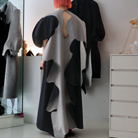 CONSTANZIA YURASHKO  LT GRAY & BLACK DRESS
