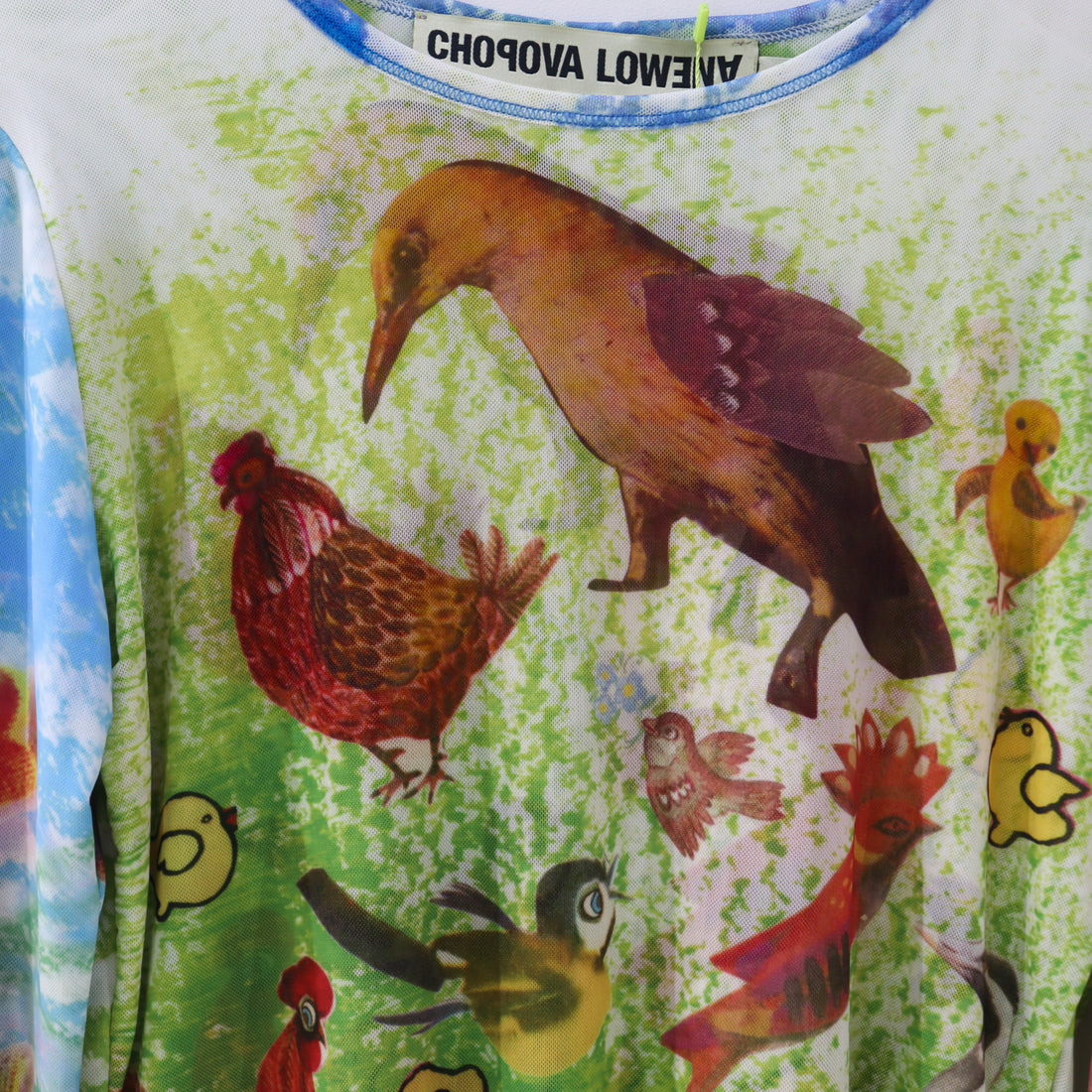 CHOPOVA LOWENA  BIRDS EVERYWHERE MESH TOP
