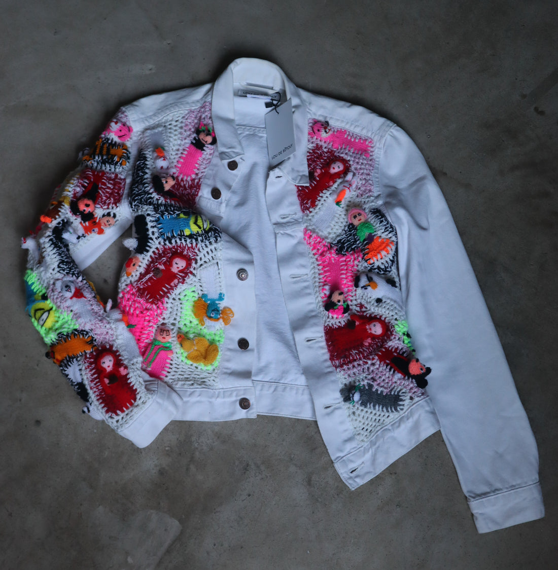 LOU DE BÈTOLY  KNITTED DOLLS JACKET WHITE