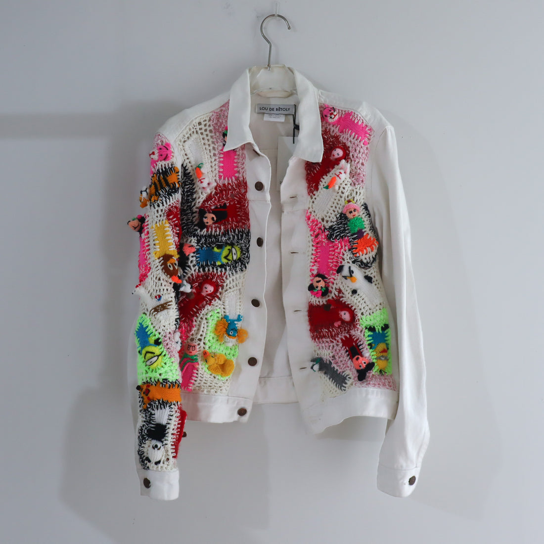 LOU DE BÈTOLY  KNITTED DOLLS JACKET WHITE