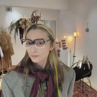 ANIGIG  MOLDING GLASSES NAVY×IVORY