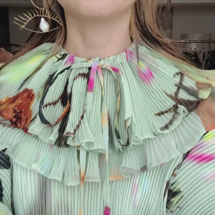 JULIA HEUERPOLLUX HANDPLEATED TOP IN EDWARD