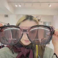 ANIGIG  MOLDING GLASSES MARBLE×MAUVE PINK