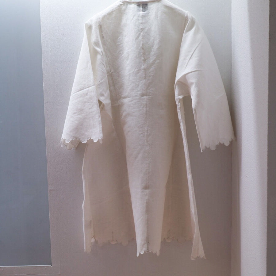 THIERRY COLSONRACHEL KAFTAN KNEE DRESS WHITE