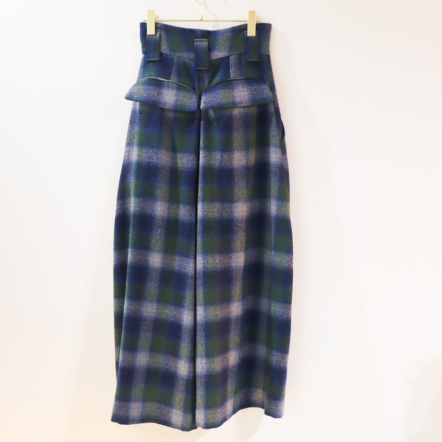MIKIOSAKABEWALL PAPER WIDE PANTS NAVY CHECK